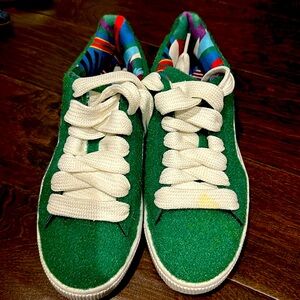Green Felt Pumas